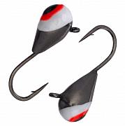 Капля с ушком d 3,0 мм, вес 0,44 гр, черный никель с бело-черно-красным глазком /10 шт/